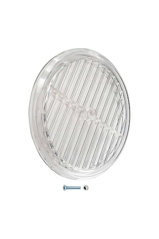 Cam Menfezi - Şeffaf Doğalgaz Ve Kombi Havalandırma Menfezi, Sabit Kanatlı Yuvarlak Cam Tipi Havalandırma Kapağı -180mm Vida Ve Somun Dahil Şeffaf