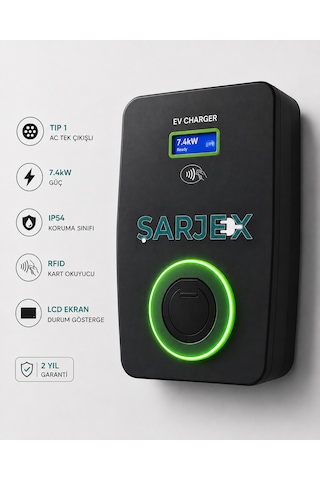 Şarjex 7,4 Kw Şarj İstasyonu Soketli