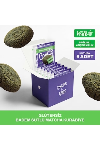 Glütensiz Badem Sütlü Matcha Proteinli Cookie 50 Gr X 6 Adet Glütensiz Badem Sütlü Matcha Proteinli Cookie 50 Gr X 6 Adet