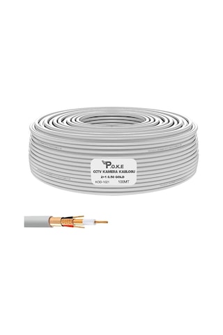 2+1 Cctv 0.50 Kamera Kablosu Gold 100mt Poke Pk-1021 2+1 Cctv 0.50 Kamera Kablosu Gold 100mt Poke Pk-1021