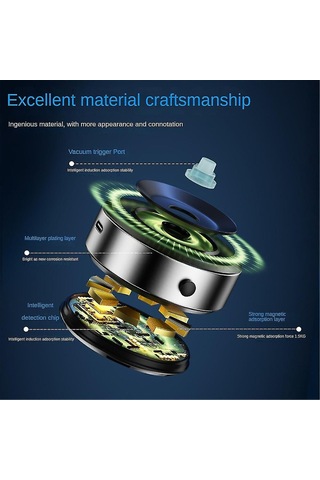 Manyetik Araba Vakumlu Bardak Tutucu Manyetik Elektrikli Vakumlu Bardak Telefon Tutucu Siyah