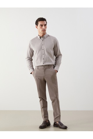 Lcwaıkıkı Classic Kahverengi Regular Fit Oxford Cepli Erkek Gömlek