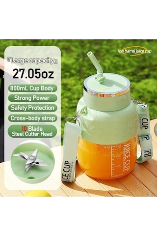 Fastbuy Yeşil Sinuoshop Büyük Kapasiteli Taşınabilir 1300mah Usb Şarjlı 18000 Rpm Elektrikli Sıkma Bardağı Yeşil