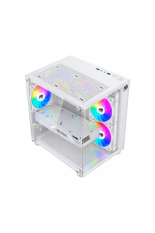 Orion Cube 3x Tuştan Değişen Rgb Fanlı M-atx Boş Bilgisayar Kasası Beyaz