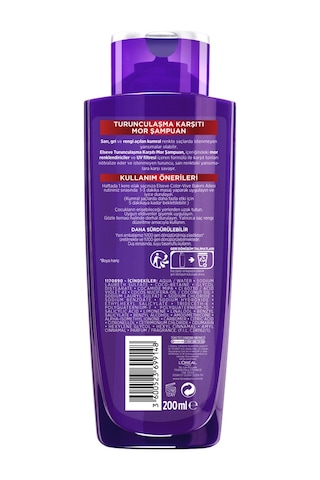 Elseve Turunculaşma Karşıtı Mor Şampuan 3 x 200 ML