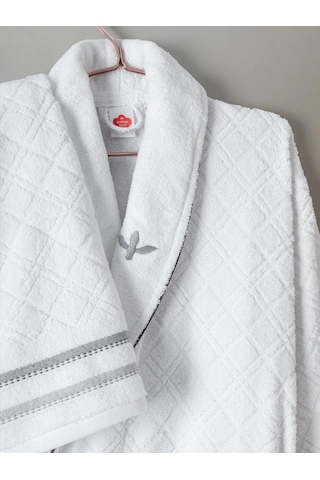 Cotton Box Masculıne Carlos Aile Bornozseti Carlos Beyaz-antrasit Antrasit