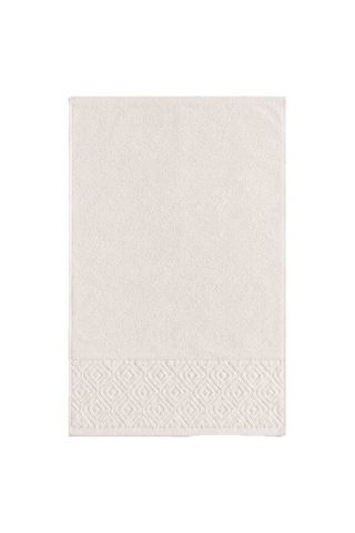 El Yüz Havlusu 50x90 Cm %100 Pamuk Kısmi Kadife Quadro Krem 11