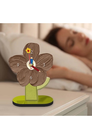 Homyl Masaüstü Saat Süs Modern Masa Saati Kahverengi-15cmx20cm Kahverengi 15cmx20cm Çok Renkli