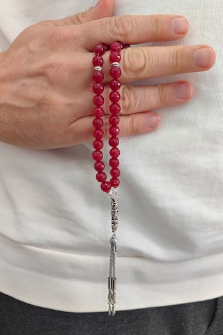 Chavin 8 Mm Kırmızı Katalin Taşlı Doğaltaş Tespih Ey06 Kırmızı