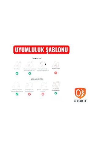 Tr Audi A3 Hb 2007 İle Uyumlu Koltuk Kılıfı Seti, Siyah-kırmızı, Deri Detaylı, Tam Set Genel