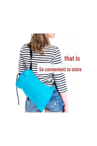 Novahub Taşınabilir Şişme Hava Kanepesi Mavı: Plajda, Tatilde Katlanır Uyku Tulumu, Hafif Ve Rahat MAVI