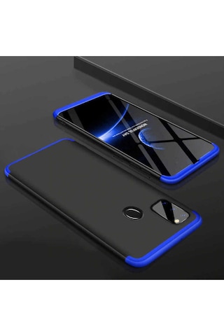 Samsung Uyumlu Galaxy M30s Kılıf Zore Ays Kapak Siyah-Mavi