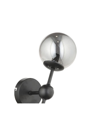 Lampaluce Spazio Modern Tasarım 2'li Aplik Siyah Füme Cam Siyah