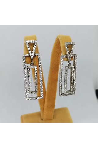 Firuze Gümüş Zirkon Taşlı 925 Ayar Gümüş Küpe F1600587