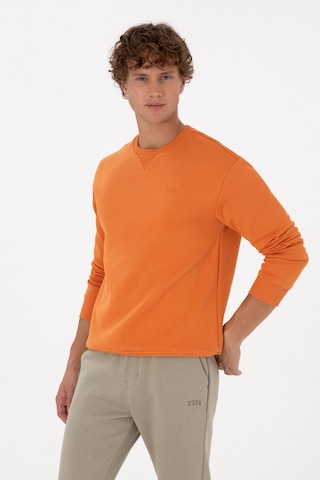 U.S. Polo Assn. Erkek Comfort Fit Bisiklet Yaka Şardonlu Bakır Basic Sweatshirt 50313757-VR182
