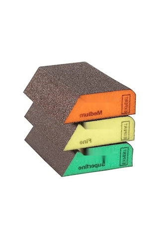 3 Parçalı Kombi Zımpara Sünger Seti, Ø 69 X 97 X 26 Mm