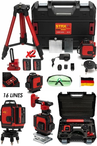 Staxx Kumandalı Mıknatıslı Red926 16 Köşe Yeşil Lazer Hizalama
