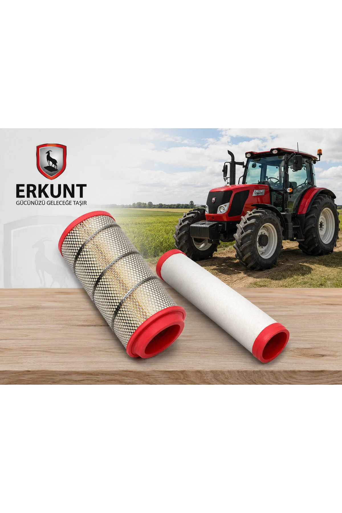 Erkunt Traktör 70 80 Hava Fıltre Elemanı Ic+dıs Takım Kuru Tip Montaj