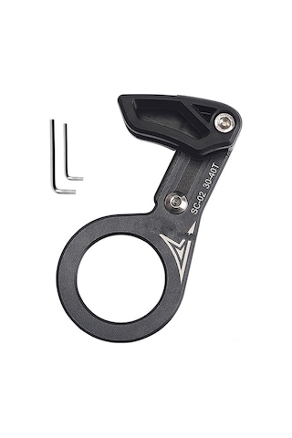 Gajeena Mountain Bike Bb Mil Orta Eksenli Zincir Sabitleyici, Tek Diskli Anti-düşme Zincir Koruması, Sade Tip Siyah Siyah