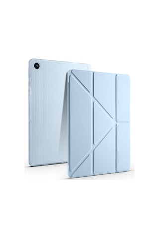 Ardemix Galaxy Tab A9 Kılıf Uyumlu Tri Folding Kalem Bölmeli Standlı Kılıf-mor Tablet Kılıfı