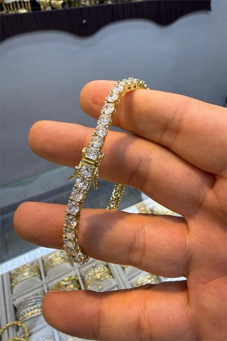 5 Mm Su Yolu Döküm Bileklik Altın
