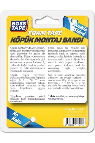 5 Kg Köpük Montaj Aksesuar Yapıştırma Bandı 19 MMx2mt