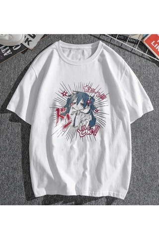 Pisa Art Otomachi Una Beyaz Unisex Oversize T-shirt Rsts1841 Beyaz