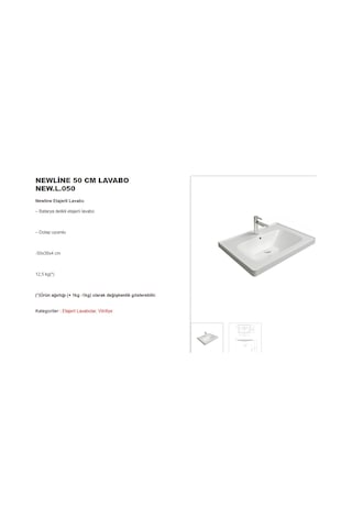 Newline Etajerli Lavabo 50 x 38 x 4.5 CM