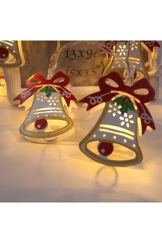 1.5m Boyalı Noel Zili Led Tatil Dize Işık, 10 Led 2 X Aa Pil Kutusu Noel, Parti, Yatak Odası İçin Powered Sıcak Peri Dekoratif Lamba Sıcak Beyaz