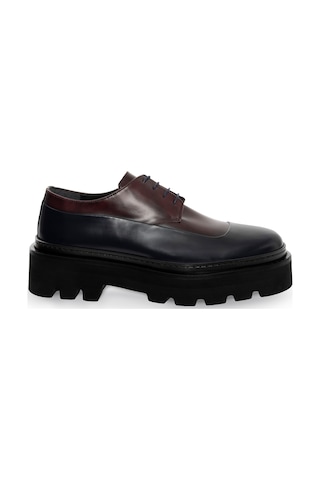 Cacharel Bordo Eva Taban %100 Deri Smart Casual Ayakkabı Kırmızı