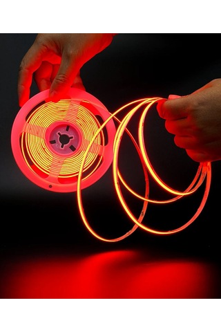 12v Cob Şerit Led Kırmızı Işık - Metrede 360 Led - 5 Metre 5 METRE