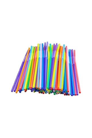 Youmex Esnek Renkli Tek Kullandım At Plastic Pipetler - 100 Adet - Parti Ve Festivaller İçin - Uygun Açı Ayarlamalı - Temiz Taşım İndirimi Diğer