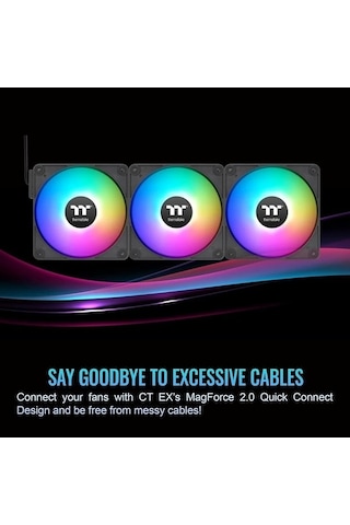 Thermaltake Ct120 Ex 3x120mm Argb Cl-f181-pl12sw-a Manyetik Modüler Fan Kiti