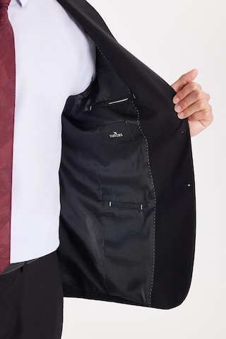 Tudors Erkek Slim Fit Mono Yaka Likralı Esnek Kumaş Siyah Takım Elbise-33904 Siyah