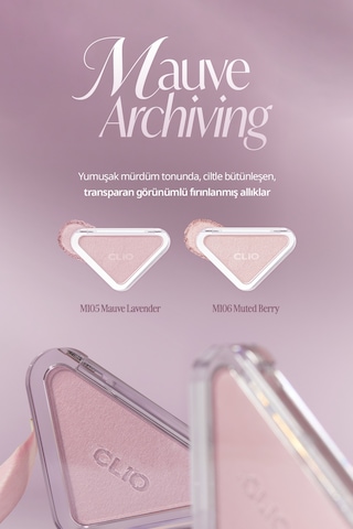 Katmanlanabilir Yumuşak Dokulu Kadife Bitişli Allık Clıo Essential Blush Tap M105 Mauve Lavender