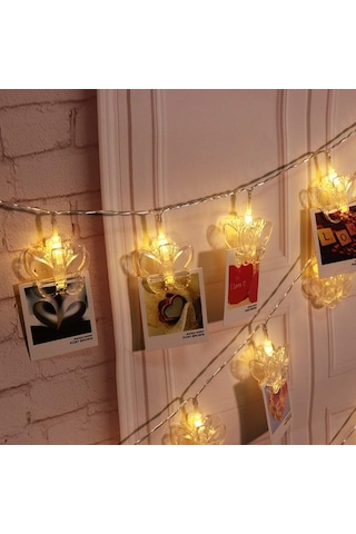 Dekor Düğün Işıkları Kelebek Mandal Led Işık Gün Işığı Led Işık Butterfly Clips Led Pilli Led Işık Gün Işığı