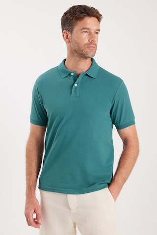 Tudors Erkek Slim Fit Dar Kesim Pamuklu Yumuşak Dokulu Serin Tutan Kumaş Düz Pike Yeşil Polo Yaka Tişört-33701 Yeşil