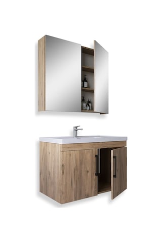 Teta Home Yalova 80 Cm Mdf Banyo Dolabı Seti Atlantik Çam Atlantik Çam