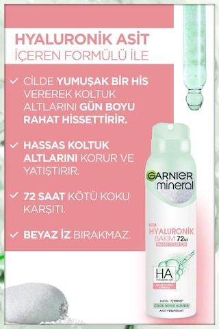 Garnier Mineral Hyaluronik Bakım Sprey Deodorant 150 ML