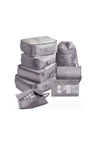 Jeemson Ev Ve Seyahat İçin Klasörleme Çantaları 8'li Set - Bej, Kaliteli Malzeme, Kolay Kullanım, Dayanıklı, Ev Ve Seyahat Gereci