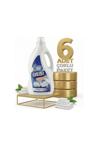 Safia Bitkisel Sıvı Çamaşır Makine Deterjanı Beyazlar 6x3 Lt 3 L