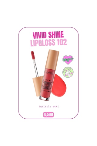 Callista Vivid Shine Lipgloss Nemlendirici Işıltılı Dudak Parlatıcısı - 102 Candied Peach - Turuncu