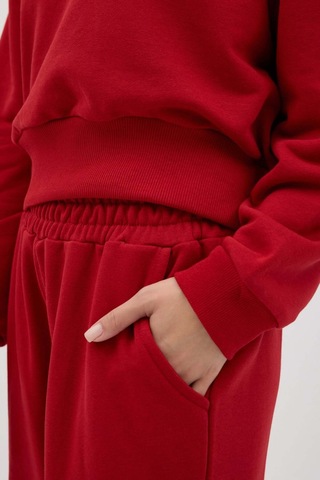 Buly Cozy Beli Lastikli Jogger Eşofman Altı Kırmızı