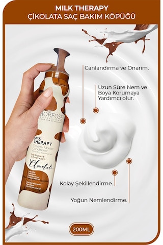Morfose Milk Therapy Saç Bakım Köpüğü 200 ML + Chocolate Saç Bakım Köpüğü 200 ML