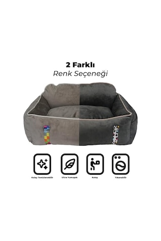 Pawgo, Premium Taşınabilir Kedi Ve Köpek Araba Koltuğu, Tasma Klipsli, Ayarlanabilir Kayışlı Antrasit, 50x62x22