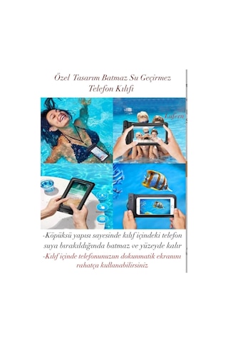 Özel Tasarım Batmaz Su Geçirmez Telefon Kılıfı Dalış Yüzme Plaj Kamp Su Sporları Boyun Askısı