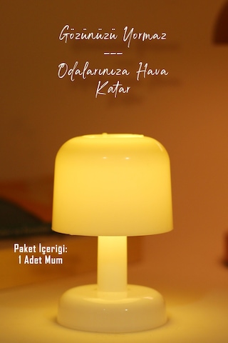 Led Mum İskandinav Tip Pil Dahil Dumansız Alev Ledli Yapay Dekoratif Mum Dekor Işığı Beyaz Pt427 Sarı