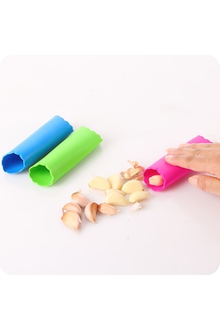 Sones 5 Adet Yumuşak Reçine Tüp Şeklinde Yeniden Kullanılabilir Sihirli Elde Tutulan Sarımsak Soyucu Mutfak Aletleri