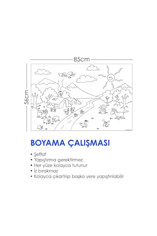 Boyama Çalışması Yazı Tahtası Akıllı Kağıt Tahta Kalem Hediyeli 8