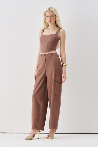 Sagaza Studio Ss6152 Kargo Cepli Pantolon Kahve